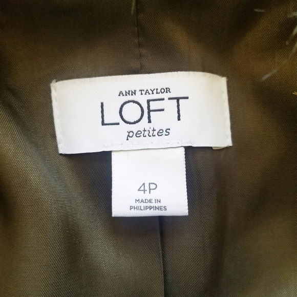 Dark Green Wool Blazer with Faux Fur Collar - Picture 4 of 5